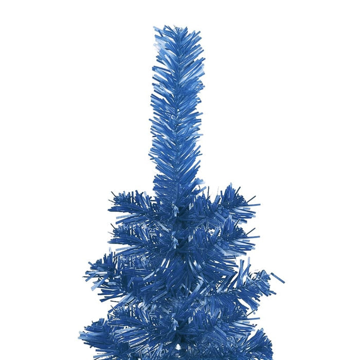 Slim Christmas Tree with LEDs&Ball Set Blue 120 cm