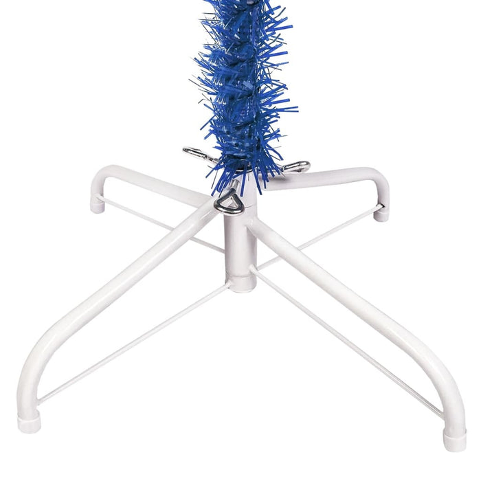 Slim Christmas Tree with LEDs&Ball Set Blue 120 cm