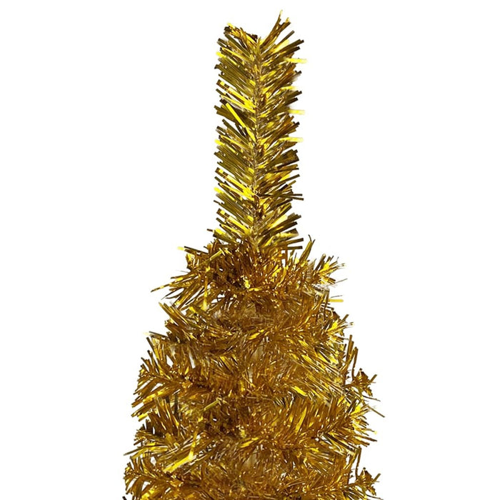 Slim Christmas Tree with LEDs&Ball Set Gold 180 cm