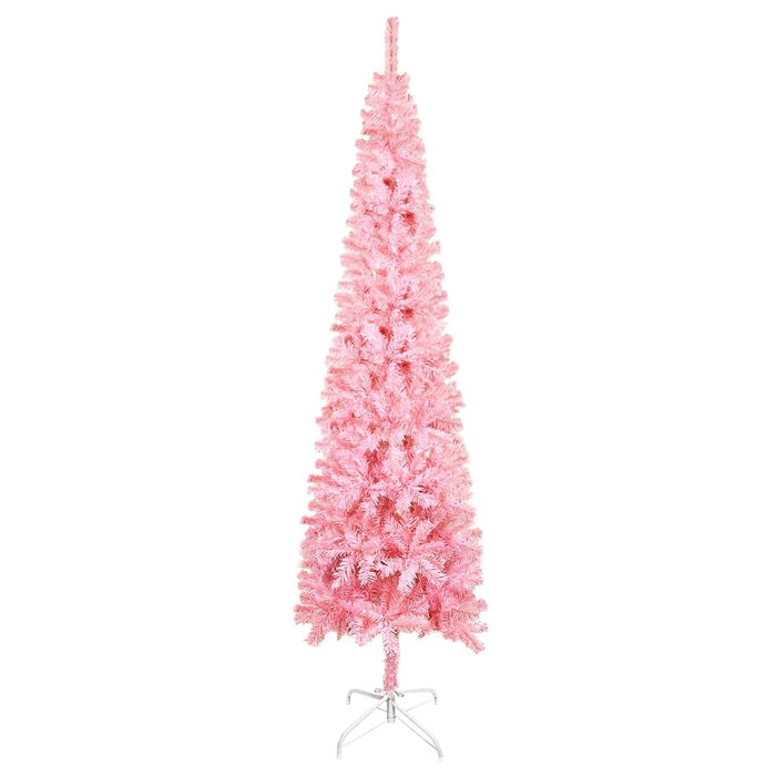 Slim Christmas Tree with LEDs&Ball Set Pink 150 cm
