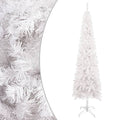 Slim Christmas Tree with LEDs&Ball Set White 180 cm