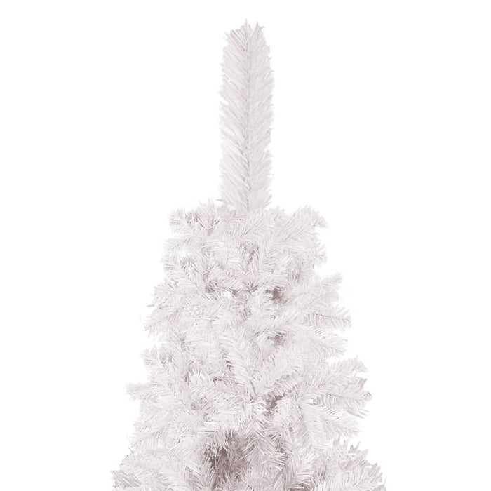 Slim Christmas Tree with LEDs&Ball Set White 180 cm