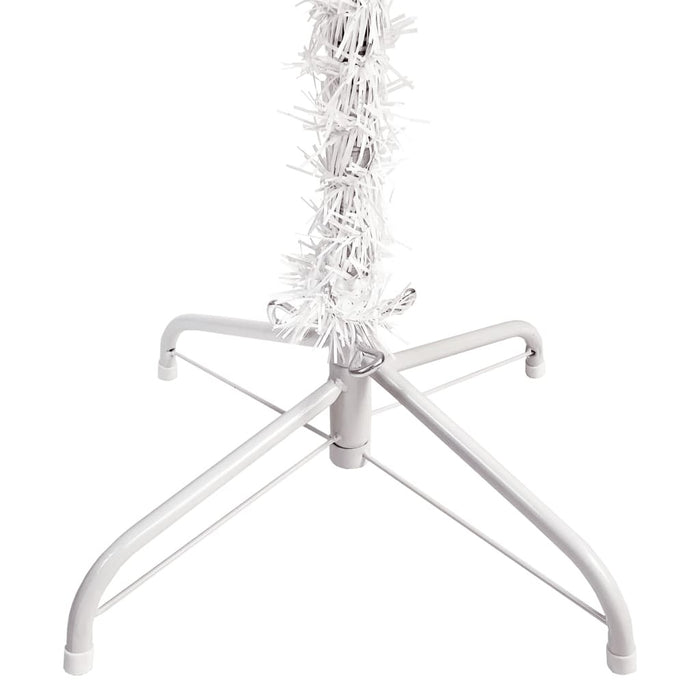 Slim Christmas Tree with LEDs&Ball Set White 180 cm