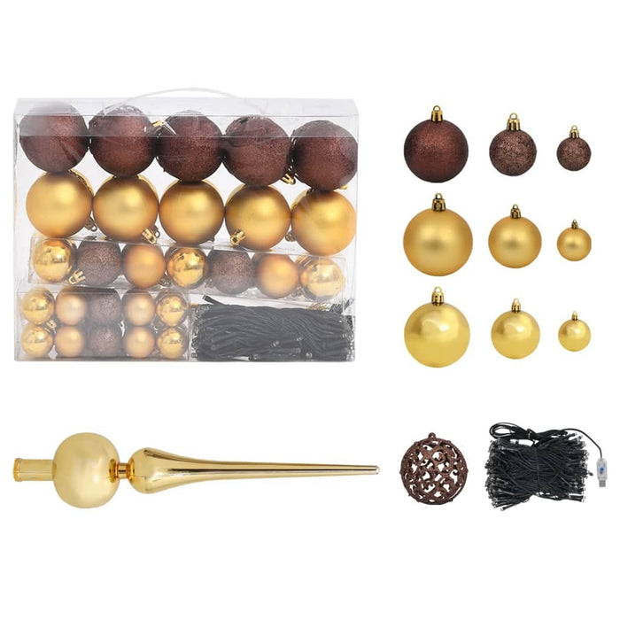Slim Christmas Tree with LEDs&Ball Set White 180 cm