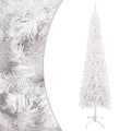 Slim Christmas Tree with LEDs&Ball Set White 240 cm