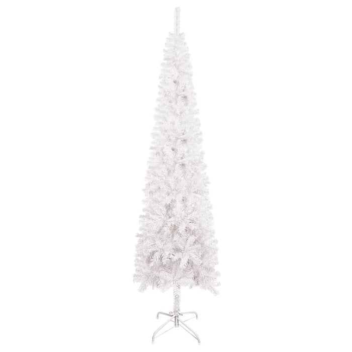 Slim Christmas Tree with LEDs&Ball Set White 240 cm