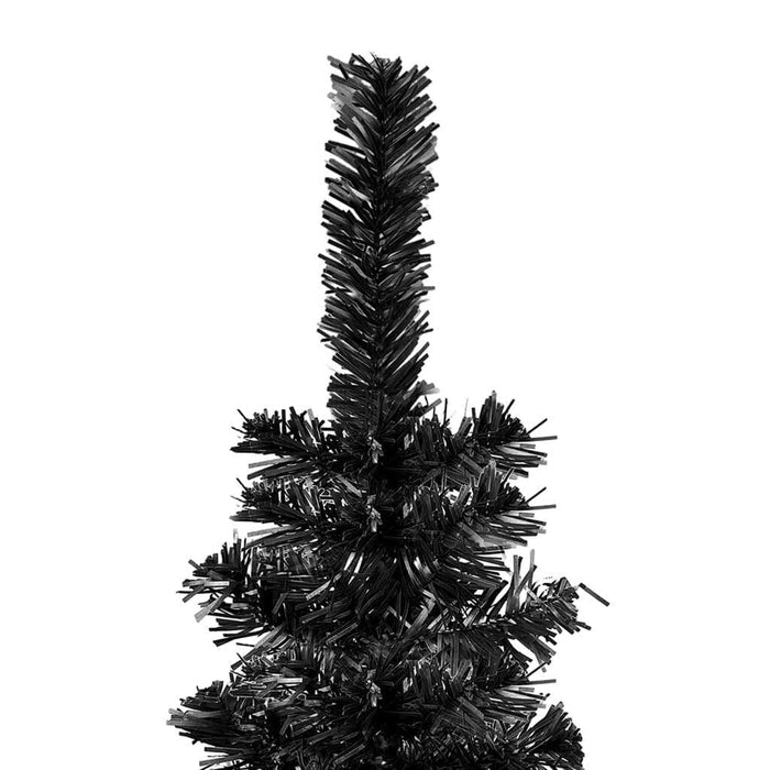 Slim Pre-lit Christmas Tree with Ball Set Black 120 cm