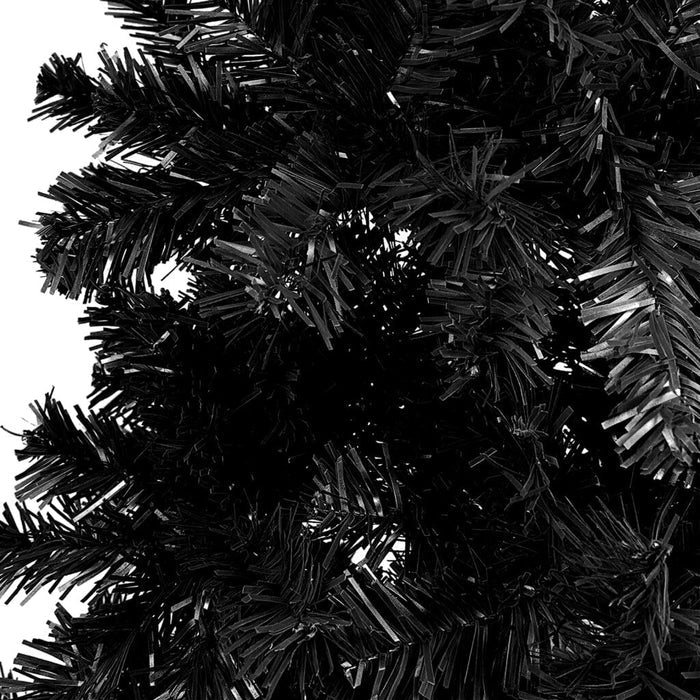 Slim Pre-lit Christmas Tree with Ball Set Black 120 cm
