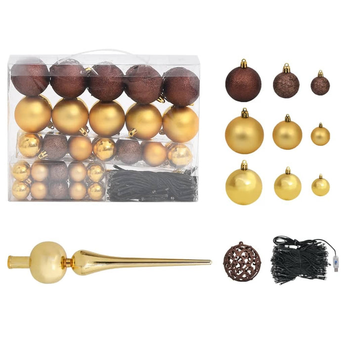 Slim Pre-lit Christmas Tree with Ball Set Black 120 cm