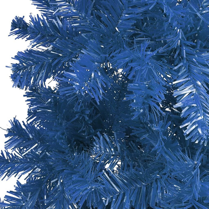 Slim Pre-lit Christmas Tree with Ball Set Blue 180 cm