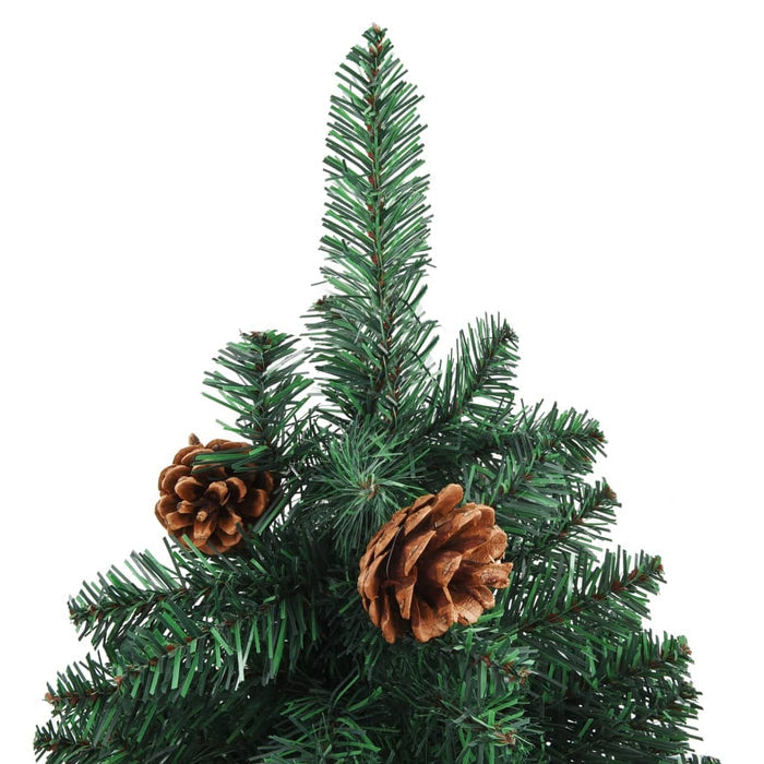 Slim Pre-lit Christmas Tree with Ball Set Green 180 cm