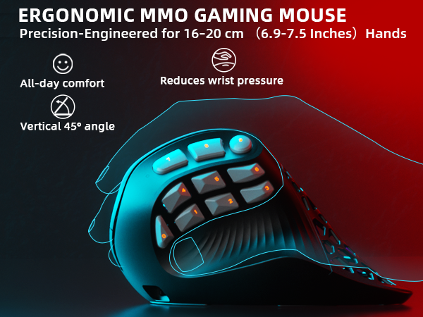 SOLAKAKA E9 Pro Vertical MMO Mouse Tri-Mode 36000 DPI 8000Hz Black