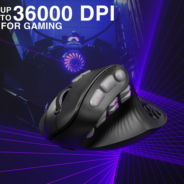 SOLAKAKA E9 Pro Vertical MMO Mouse Tri-Mode 36000 DPI 8000Hz Black
