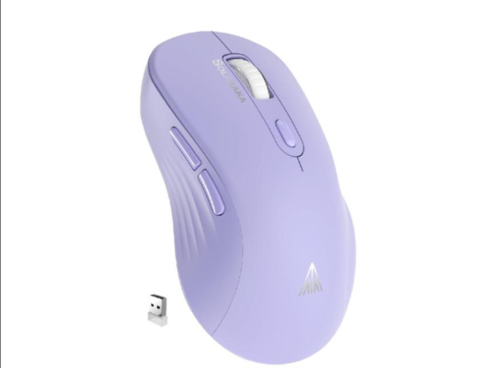 SOLAKAKA Silent Wireless Mouse Bluetooth 2.4GHz 4200 DPI 7 Buttons Purple