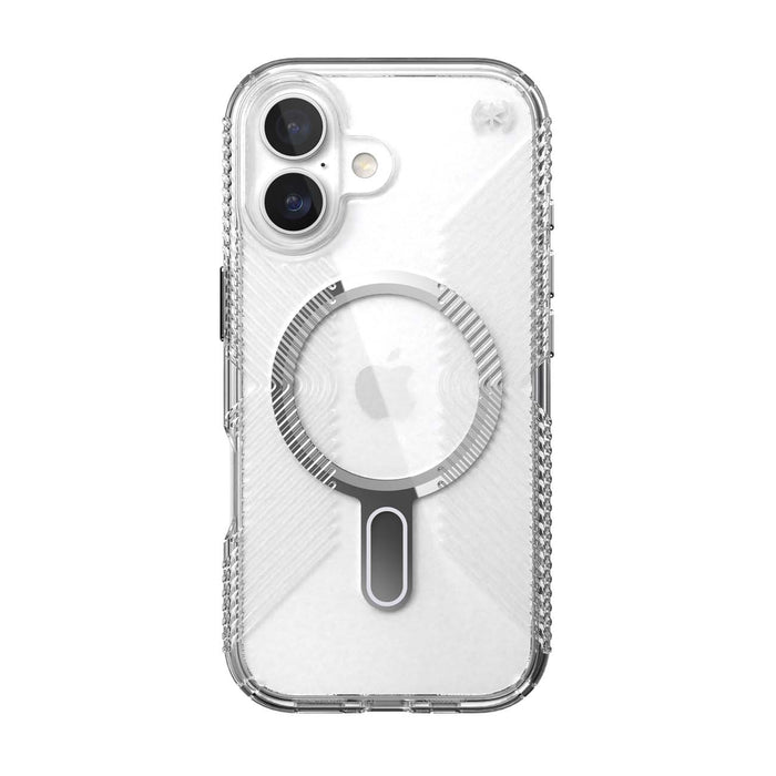 Speck Presidio Clear Grip MagSafe Case With ClickLock for iPhone 17 - Clear/Silver