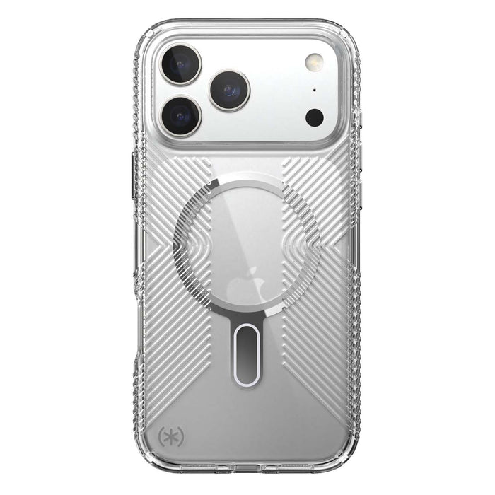 Speck Presidio Clear Grip MagSafe Case With ClickLockfor- iPhone 17 Pro Max - Clear/Silver