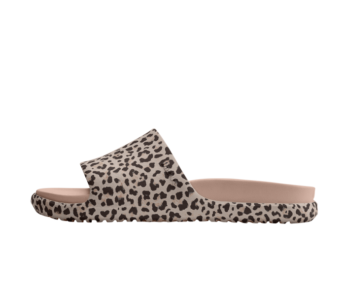 Side view of a Native Shoes Adults Spencer Lx Wanderfoam Print Footwear in Chameleon Pink / Chameleon Pink / Leopard