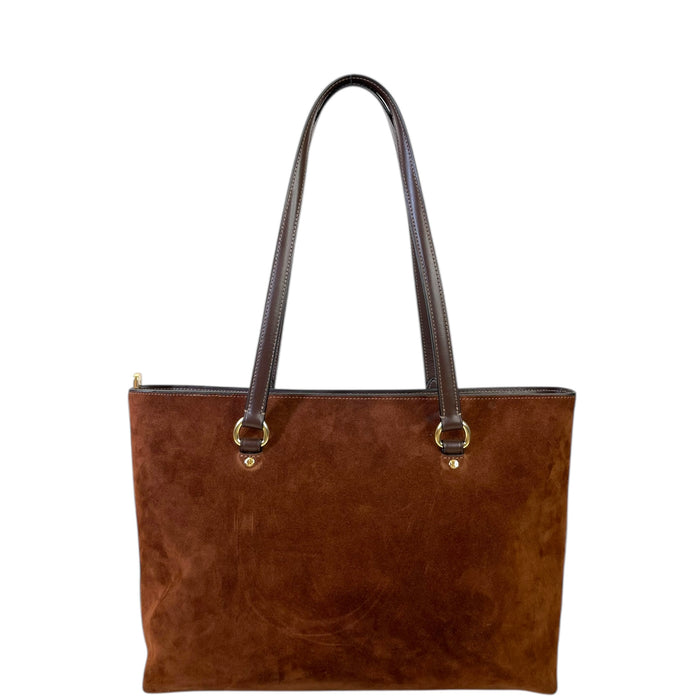 Coach Station Vintage Brown Suede Large Tote Bag