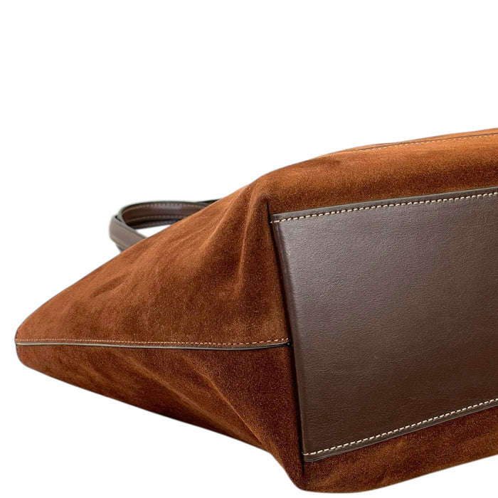 Coach Station Vintage Brown Suede Large Tote Bag