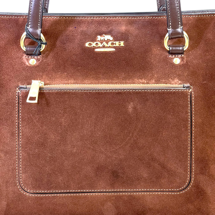 Coach Station Vintage Brown Suede Large Tote Bag