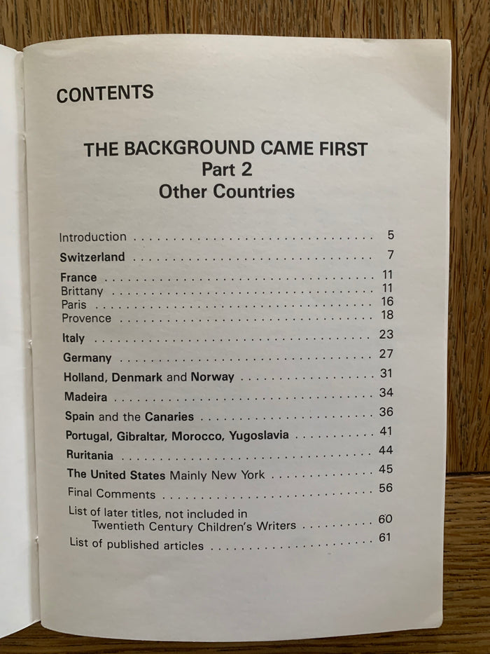 The Background Came First - My Books and Places. Part 2: Other Countries (signed)