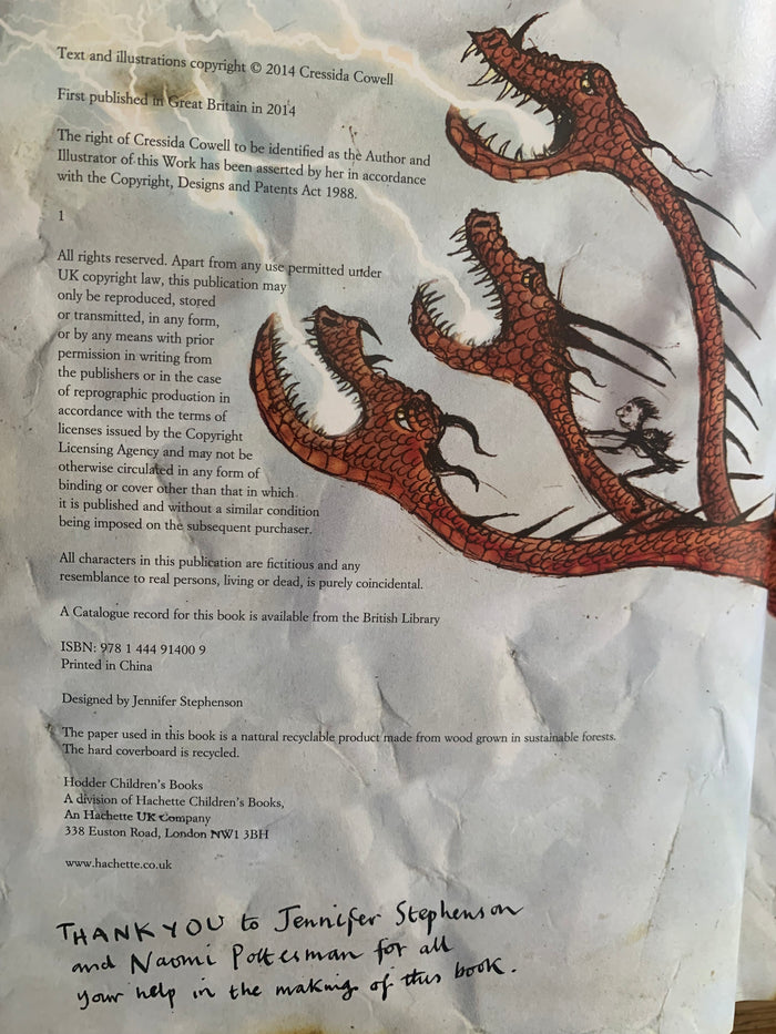 The Incomplete Book of Dragons - a guide to dragon species (signed with large dragon doodle)