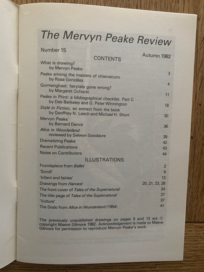The Mervyn Peake Review Number 15 Autumn 1982