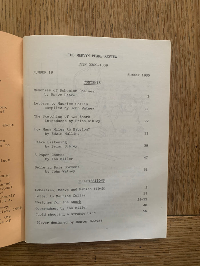 The Mervyn Peake Review Number 19 Summer 1985 plus 'Peake in Print' supplement
