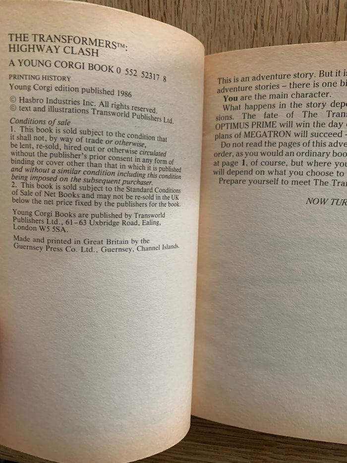 The Transformers: Adventure Game Books - Highway Clash