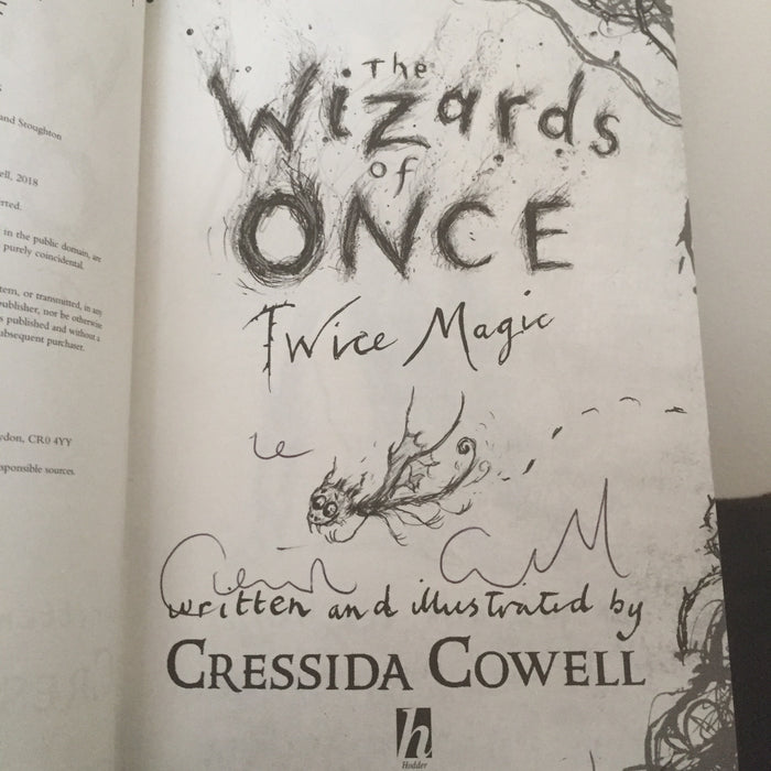 The Wizards of Once - Twice Magic (signed) plus collectors' badge set