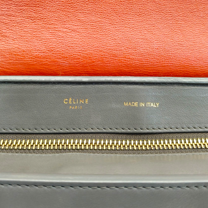 Celine Tri Colour Leather and Saude Medium Trapeza Bag