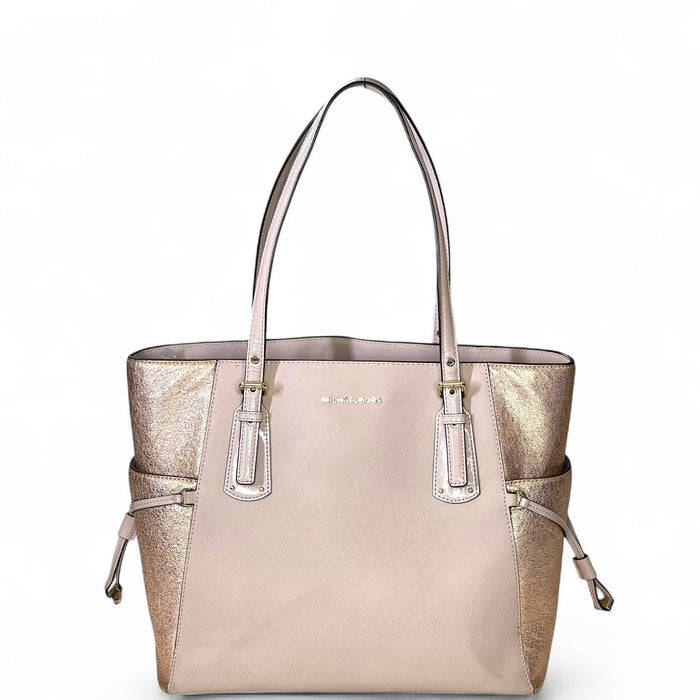 Michael Kors Voyager Tote Bag Metallic Ballet Pink