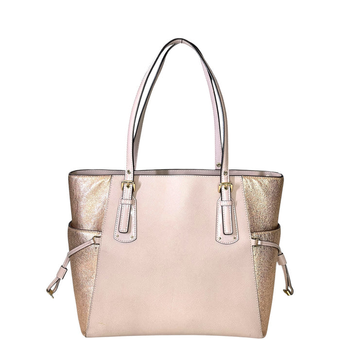 Michael Kors Voyager Tote Bag Metallic Ballet Pink