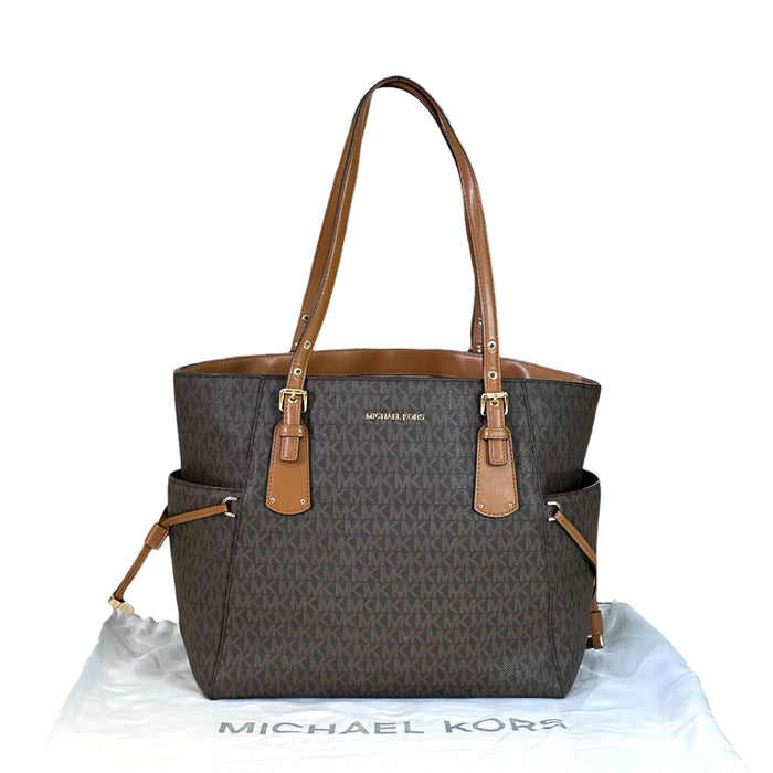 Michael Kors Voyager Tote Brown Monogram Canvas