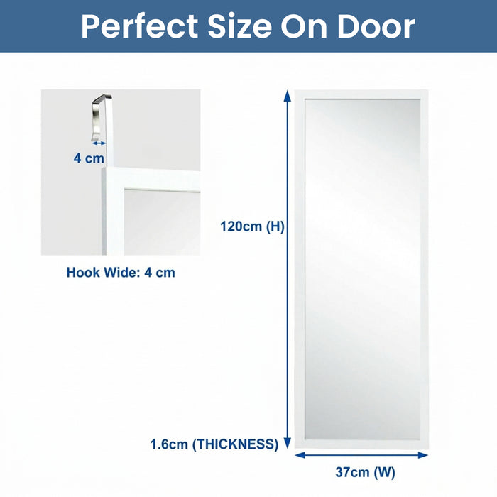 Wall Mounted Dressing Mirror with Hanging Hooks Bedroom Furniture Décor
