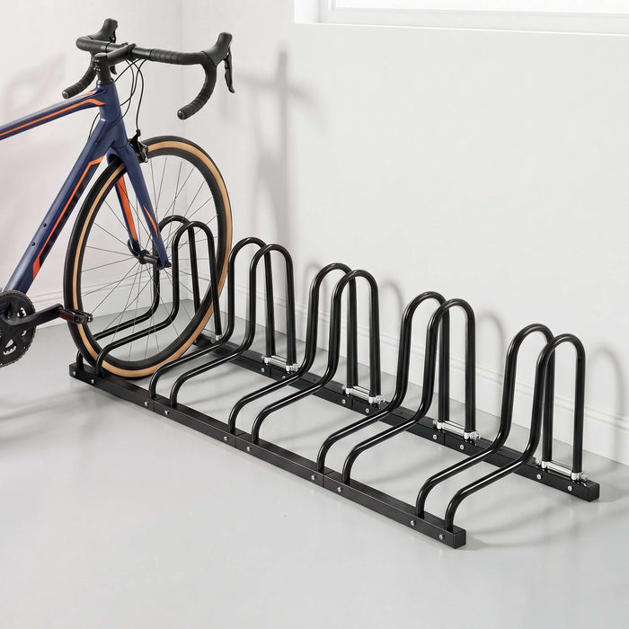 Weisshorn 5 Bike Floor Stand Rack Fits 20"-29" MTB Tires for Garage Storage