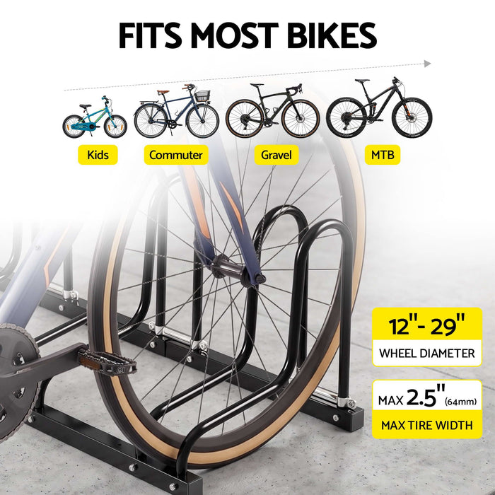 Weisshorn 6 Bike Floor Stand Rack Fits 20"-29" MTB Tires for Garage Storage