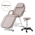 Zenses Beauty Bed with Stool Adjustable Facial Massage Table For Salon Services Beige